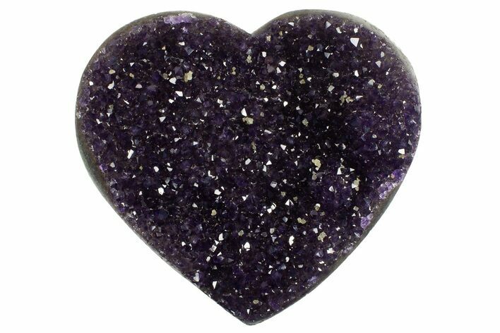 Dark Purple Amethyst Heart with Calcite - Uruguay #343693